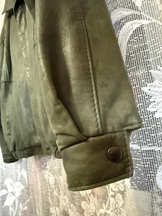 Vintage the Old Mill green buttery soft leather jacket - Picture 5 of 7